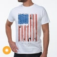 thumbnail image 2 of Del Sol Men's Classic Crew Tee - American Fly, White T-Shirt - Changes from Black & White to Red, White & Blue in the Sun - 100% Pre-Shrunk Cotton Jersey Knit, Relaxed Fit, Tagless Label, 2 of 3