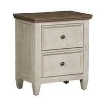 Heartland White 2 Drawer Night Stand w/ Charging Station