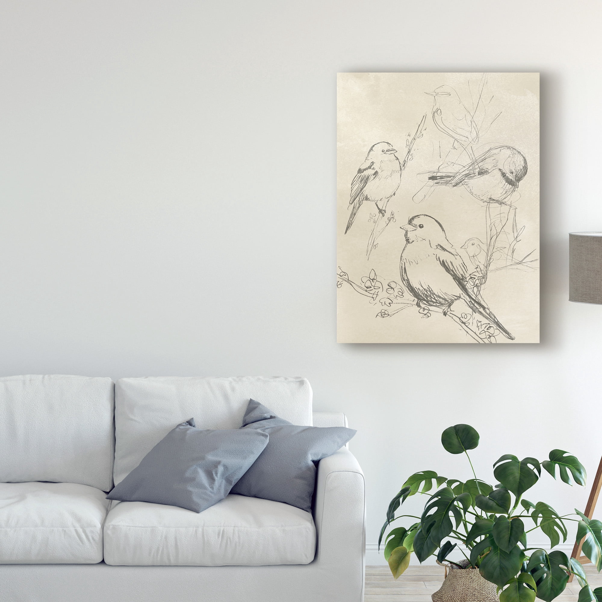 Trademark Fine Art 'Vintage Songbird Sketch II' Canvas Art by June Erica Vess
