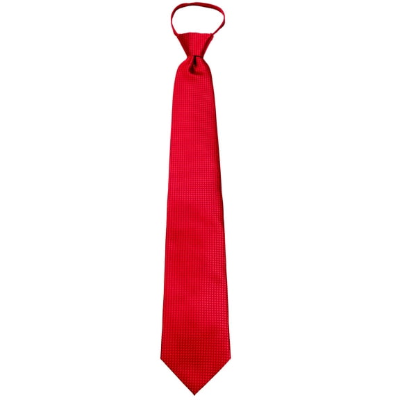 Boys Textured 14 inch Solid Zipper Necktie Ties