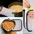 thumbnail image 5 of Yayeee Oven Mitts and Pot Holder Set of 4 Heat Resistant Kitchen Gloves Baking Hot Pad, Pink Wavy Striped, 5 of 5