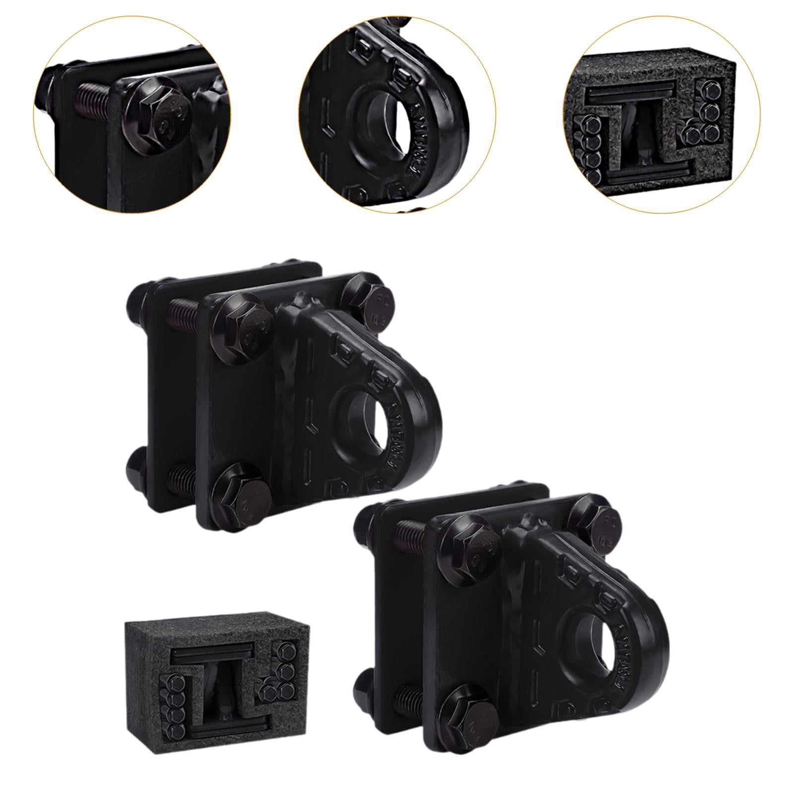 Wzmzjy 2Pcs D Ring Shackle Bracket Tow Shackle Rugged Alloy Bolt on Clevis Mount Towing Black