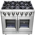 thumbnail image 2 of Forno Massimo 36-Inch Freestanding French Door Gas Range, 6 Burners, Convection Oven, Energy Efficient, 2 of 3
