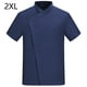 thumbnail image 2 of Uniforme de chef Delantal de cocina de verano de manga corta con bolsillos delanteros Trajes Carnicero Servidor Ropa Suministros para el hogar Absorbedores de humedad Azul XXL Kearding LF000327-18, 2 of 7