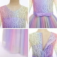 thumbnail image 4 of FYMNSI Girls Dresses Toddler Kids Lace 3/4 Sleeves Floral Princess Dress Wedding Party Formal Evening Long Gown 7-8 Years Rainbow Purple, 4 of 6