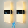 thumbnail image 1 of Aplique LED con sensor de movimiento interior, lámpara de pared con pilas, luz nocturna, batería recargable por USB, acrílico, sensor de movimiento, iluminación de pared, 2 piezas, 3000 K Clase de eficiencia energética E： brillar Electrónica, 1 of 5