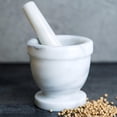thumbnail image 2 of TrueCraftware- 4" Marble Mortar and Pestle Set- Spice Grinder Herb Crusher Easily Grind Grains herb Spices Grinder for Spices Seasonings Salsa Pastes Pestos and Guacamole, 2 of 7