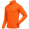 thumbnail image 2 of Men's 1/4 Zip Long Sleeve Athletic Pullover Top Fitted Breathable Casual Sweatshirt Comfy Tee for Tennis Running Jogging Hiking Wear(Orange,XL), 2 of 9