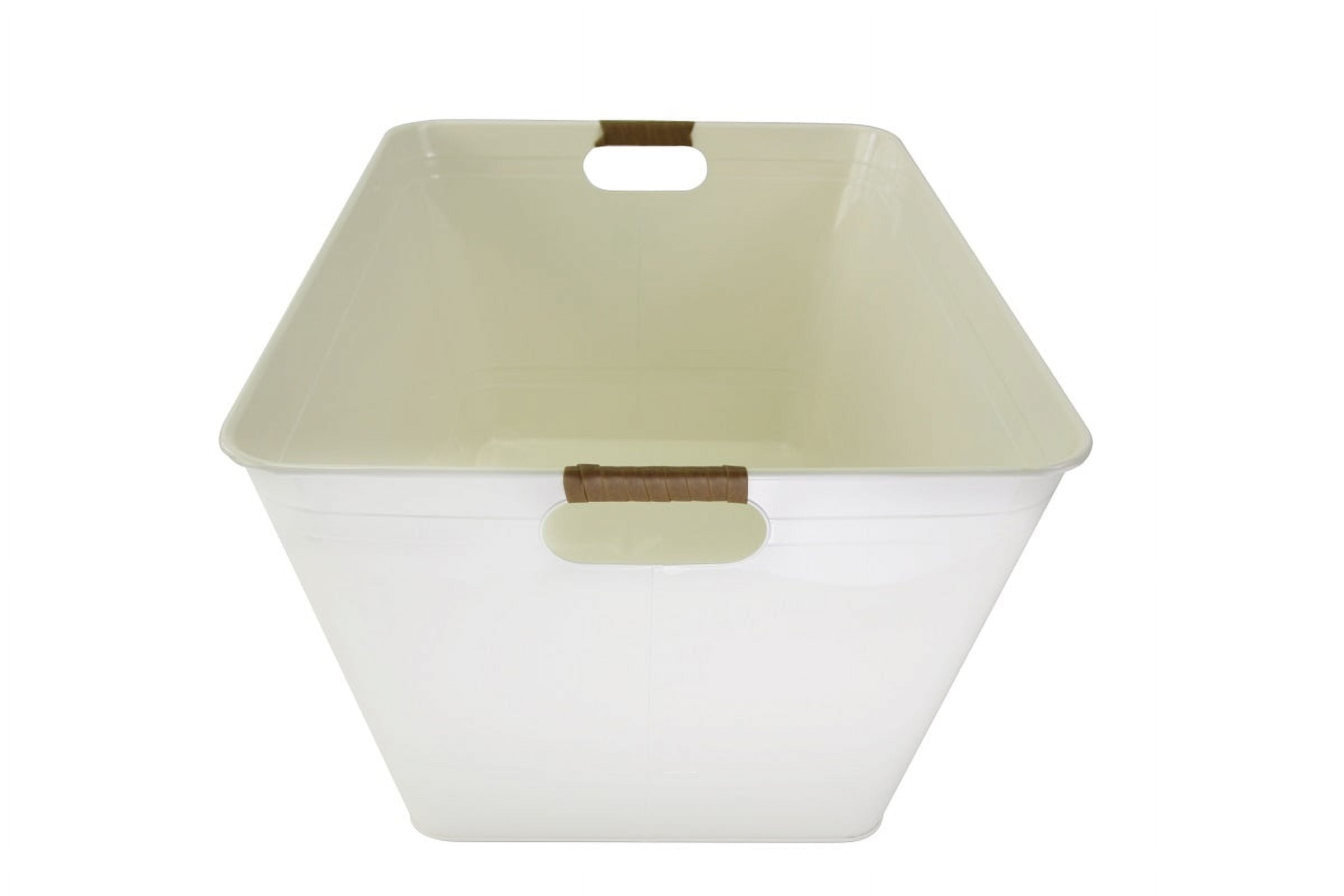 Better Homes & Gardens - Vanilla White Rectangle Galvanized Beverage Tub BH24100108690M1, 21.96" L x 14.96" W x 10" H