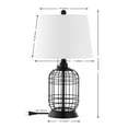 thumbnail image 3 of SAFAVIEH Pryce 20 in. Antique Black Iron Table Lamp with Off-white 100% Cotton Shade, 3 of 6