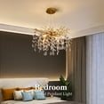 thumbnail image 3 of Modern Tree Branch Crystal Chandelier Luxury Gold Crystal Pendant Lighting 18" Contemporary 6-Light Chandeliers for Dining Room Kitchen Bedroom Living Room, 3 of 9