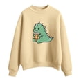 thumbnail image 1 of IROINID Rabais Womens Winter Clothes Chandails à Capuche Winter Chemises Aguichant Col Rond Manches Longues Hauts Imprimés Blouse Régulière, Beige, 1 of 3