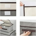 thumbnail image 3 of Casewin Foldable Storage Boxes with Lids, Decorative Storage Bins with Lids, Collapsible Linen Fabric Storage Baskets and Organizer Containers for Home Bedroom Closet Office (2-Pack, Khaki), 3 of 7