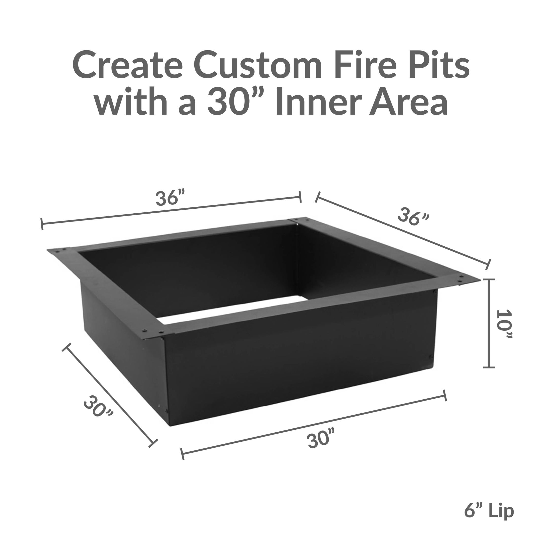 Sunnydaze 30" Square Steel Fire Pit Rim Insert