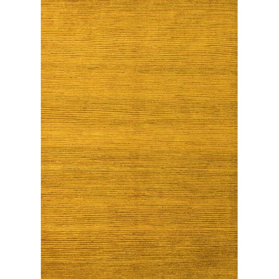 Ahgly Company Machine Washable Indoor Rectangle Abstract Yellow Modern Area Rugs, 5' x 8'