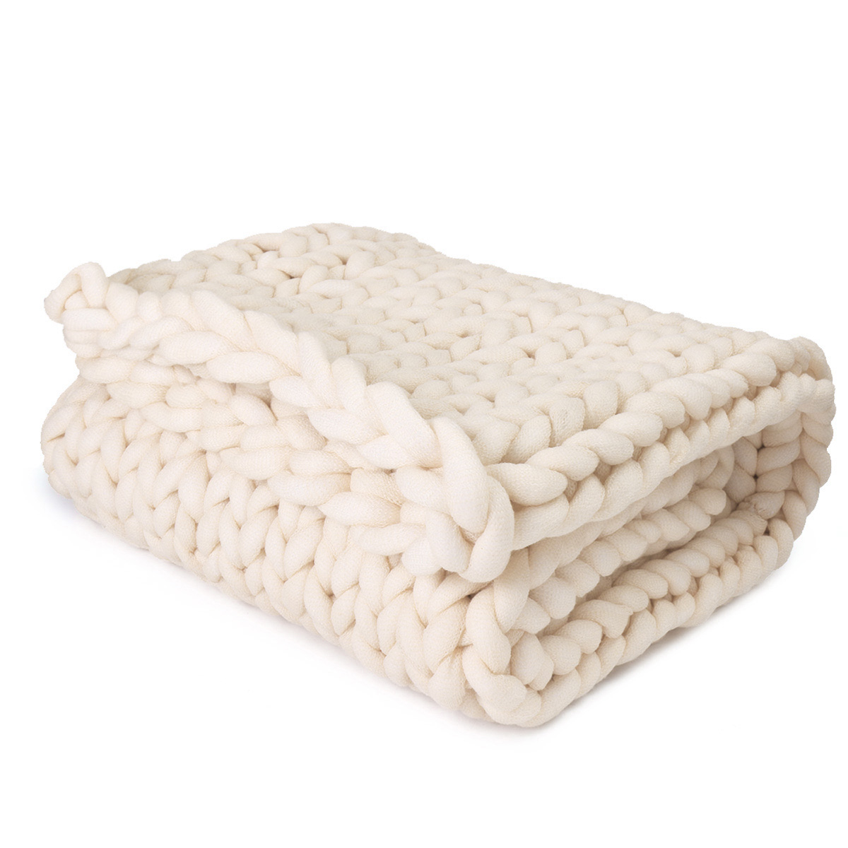 39.4x59.1inch Handmade Knitted Blanket Cotton Soft Washable Lintfree