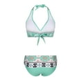 thumbnail image 3 of Jacenvly Bathing Suits for Women Plus 2 Piece Swim Trunks Bottoms Swimsuit Sets Mint Green, 3 of 5