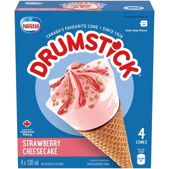 DRUMSTICK Strawberry Cheesecake Cones, 4 x 130 ml