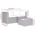 thumbnail image 4 of vidaXL 3 Piece Garden Lounge Set with Cushions Brown Poly Rattan, 4 of 5