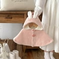 thumbnail image 5 of Zshosam Baby Fleece Hooded Poncho, Toddler Cute Cartoon Hood Cape Cloak Winter Snowsuit Outwear(Pink,12-24 Months), 5 of 9