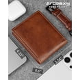 thumbnail image 2 of Billetera Artpaxy para hombre, piel auténtica, con bloqueo RFID, doble, 2 of 7