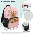thumbnail image 7 of Uorisanigo Pink Floral Capybara School Backpack 17 Inch Back to School Backpack for Kids 6-12 Year, Breathable Daypack with Water Bottle Pockets, for School, Camps and Travel, 7 of 7