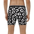 thumbnail image 4 of Picia Black Leopard Pattern Men's Athletic Long Leg Briefs , Performance Stretch Underwear，Moisture-Wicking, 4 of 7