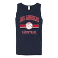 thumbnail image 2 of Wild Bobby City of Los Angeles LAR Basketball Fantasy Fan Sports Mens Tank Top, Navy, XX-Large, 2 of 5