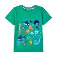 thumbnail image 5 of HILEELANG Toddler Boys' Short Sleeve Tees Cotton Casual Shark Snake Graphic Crewneck Summer Top T-Shirts Green Blue 3 Packs Sets 3T, 5 of 5