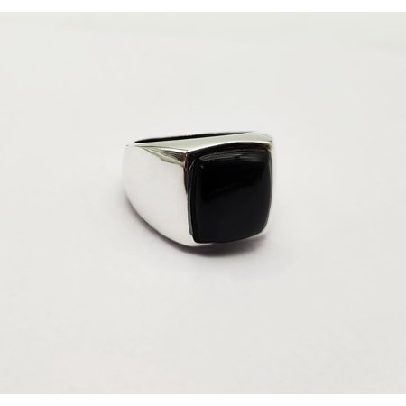 Gemsgram Bold Black Onyx 925 Sterling Silver Ring for Men - Men's Ring |Birthday or Mother Day Gift