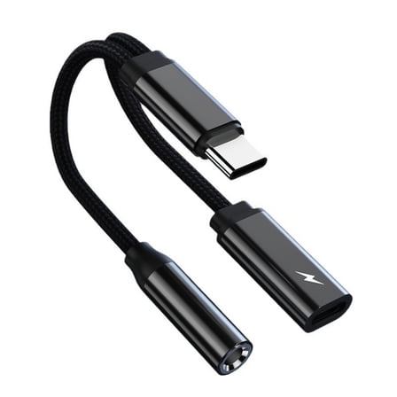 USB C to 3.5mm Headphone and Charging Adapter Type C to 3.5mm Headsets Converters with Power Delivery Plugs and Play