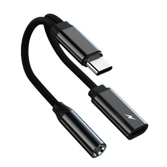 USB C to 3.5mm Headphone and Charging Adapter Type C to 3.5mm Headsets Converters with Power Delivery Plugs and Play
