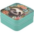 thumbnail image 2 of GZHJMY Funny Sloth Compact Leather Jewelry Box - Mini Travel Jewelry Case Organizer & Holder for Girls, Women | Ideal for Necklace Bracelet Earrings Rings, 2 of 7