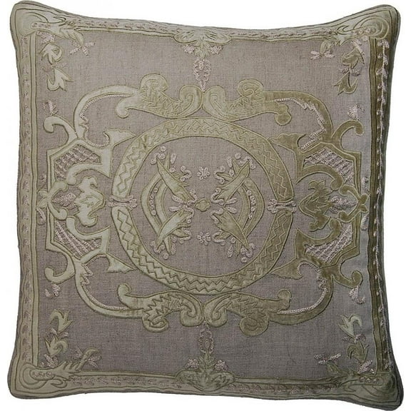 Pillow Throw 22x22 Down Feather Insert Linen Velvet Handmade Hand-Dyed