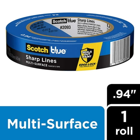 Scotch Painter's Tape 2093EL-24E ScotchBlue TRIM + BASEBOARDS Painter's Tape, 0.94-Inch x 60-Yard, 1 Roll, Width, Blue, Edge-Lock Technology.., By Scotch Painters