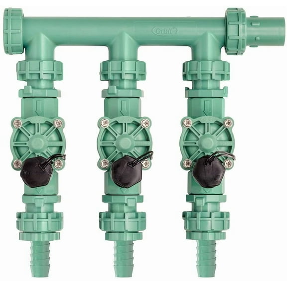 Orbit 3 Pack Irrigation Valve Manifold System - 3 Valves