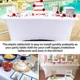 thumbnail image 5 of Pesonlook 5 Pack, 6 Ft Stretchable Tablecloth Rectangular Fitted Spandex Tablecover Tight Fit Washable and Wrinkle Resistant Polyester Tablecloth Wedding Event Parties Tablecover(White), 5 of 7
