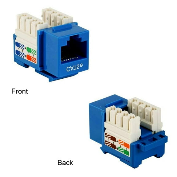 Kentek CAT5e Punch Down Keystone Jack RJ45 Category 5E Ethernet Network 110 Type Blue