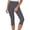 Grey, variant on Women's High Waist 7/8 Yoga Pants - Thin Stretchy Fabric, Elastic Waist, Fitness/Outdoor Use