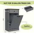thumbnail image 2 of Tilt Out Trash Can Cabinet, 10 Gallon Fluted Laundry Hamper Cabinet with Drawers, Freestanding Wooden Hidden Garbage Can Cabinets for Kitchen, Living Room, Without Trash Bin or Laundry Hamper, Grey, 2 of 14