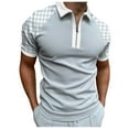 thumbnail image 1 of BOBOGOJP Polos Polo pour Hommes Évacuant l'Humidité Polo à Manches Courtes Séchage Rapi de Golf pour Hommes (Blanc,G), 1 of 4