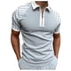 thumbnail image 1 of Camisa Hombre Camiseta de manga corta con estampado Digital 3D de solapa suelta con cremallera y solapa suelta a la de primavera y verano para hombre (White, M), 1 of 4