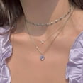 thumbnail image 1 of New  Niche Necklace Creative Personalized Light Luxury Advanced Split Love Micro Zircon Sweet  Necklace, 1 of 7