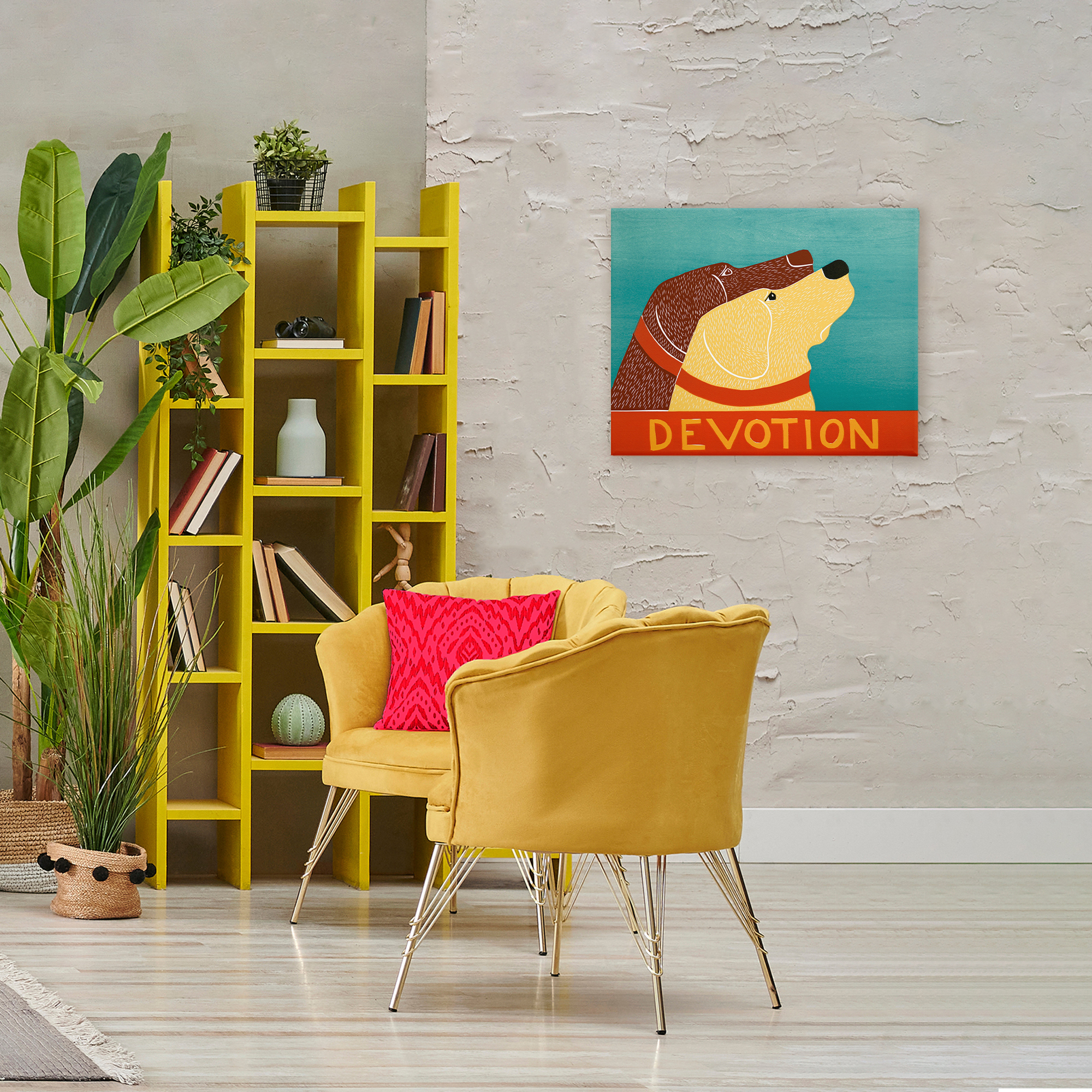 Devotion Dog Duo Canvas Wall Art, design by Stephen Huneck