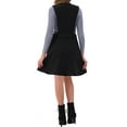 thumbnail image 3 of INSPIRE CHIC Women's Overalls Suspenders Skirt V Neck A-Line Above Knee Pinafore Dress M Black, 3 of 6