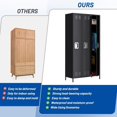 thumbnail image 4 of Ourlova Armoire de Rangement en Métal à 3 Portes avec Portes Verrouillables Noir, 4 of 7