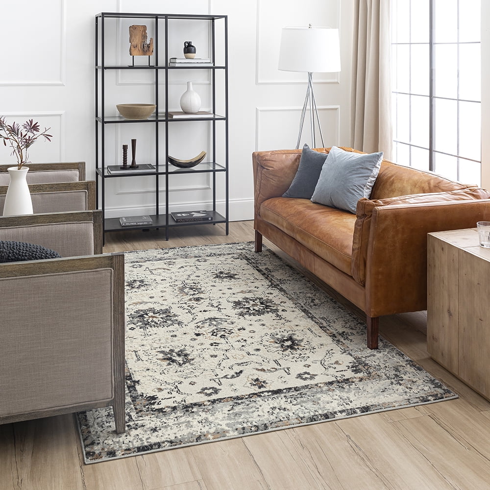 Mohawk Home Demeter Indoor Woven Area Rug, Light Grey, 6' x 9'