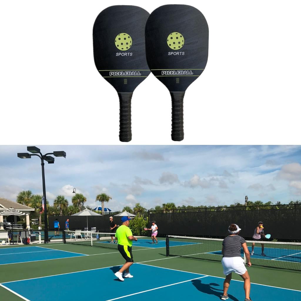 DimyFew Pickleballs Rackets Wood Wide Body Equipment Portable Set Racquet for Indoor Outdoor Set 1