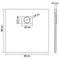 thumbnail image 4 of vidaXL Plateau de Base de Douche SMC Brun 80x80 cm, 4 of 5