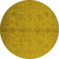 thumbnail image 1 of Ahgly Company Indoor Round Oriental Yellow Industrial Area Rugs, 6' Round, 1 of 4